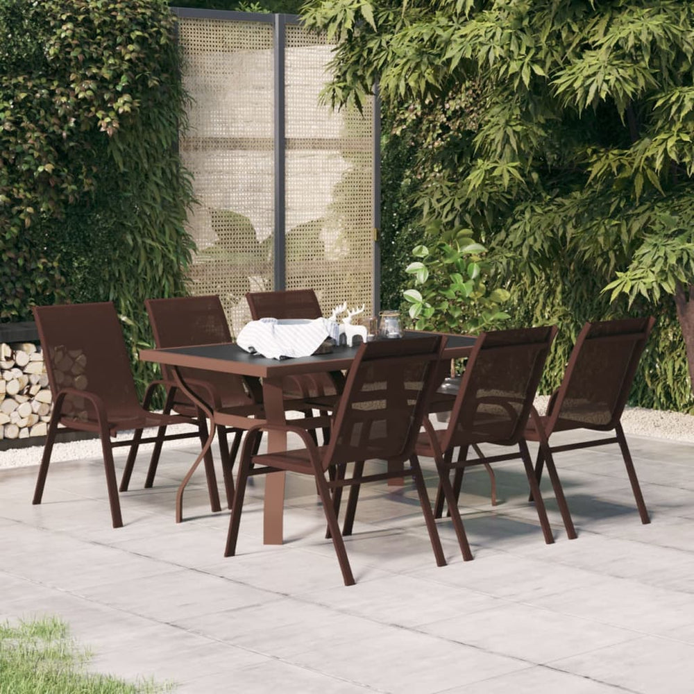 7-tlg. Garten-Essgruppe Braun und Schwarz