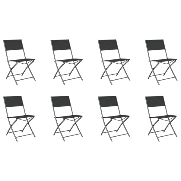 9-tlg. Garten-Essgruppe Grau und Schwarz