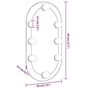 Spiegel mit LED-Leuchten 40x20 cm Glas Oval