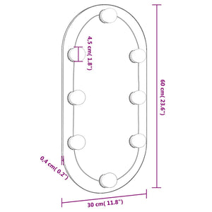 Spiegel mit LED-Leuchten 60x30 cm Glas Oval