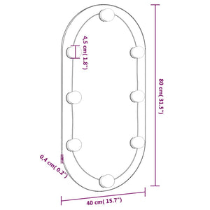 Spiegel mit LED-Leuchten 80x40 cm Glas Oval