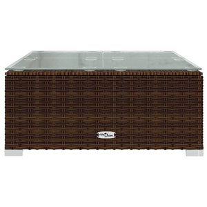 4-tlg. Garten-Lounge-Set mit Auflagen Poly Rattan Braun