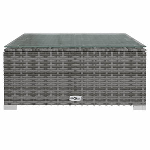 4-tlg. Garten-Lounge-Set mit Kissen Poly Rattan Grau