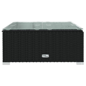 7-tlg. Garten-Lounge-Set mit Auflagen Poly Rattan Schwarz