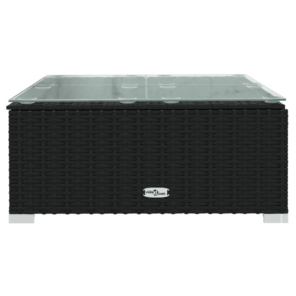 7-tlg. Garten-Lounge-Set mit Auflagen Poly Rattan Schwarz