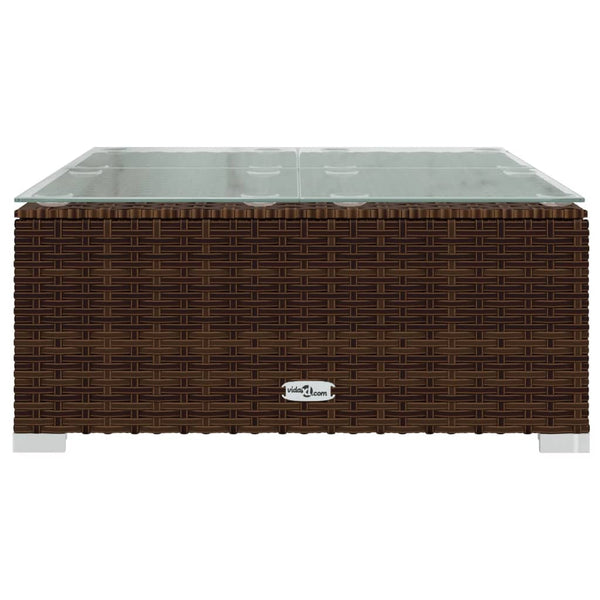 6-tlg. Garten-Lounge-Set mit Auflagen Poly Rattan Braun