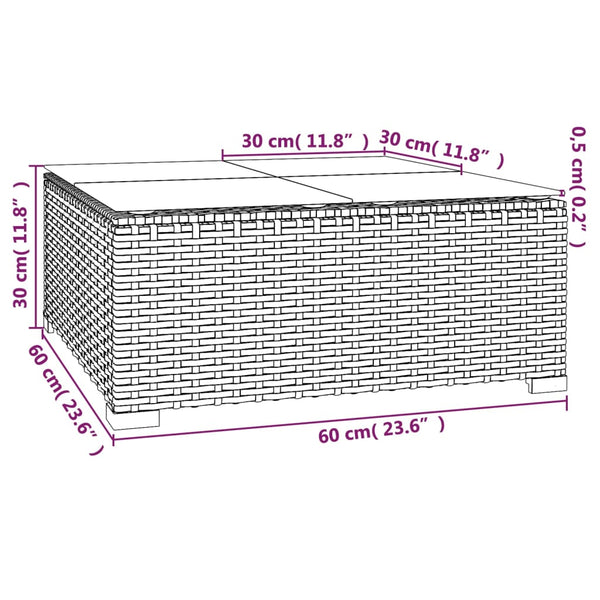 13-tlg. Garten-Lounge-Set mit Kissen Poly Rattan Grau