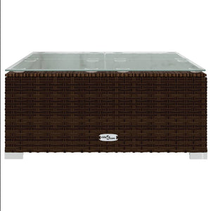 7-tlg. Garten-Lounge-Set mit Kissen Poly Rattan Braun