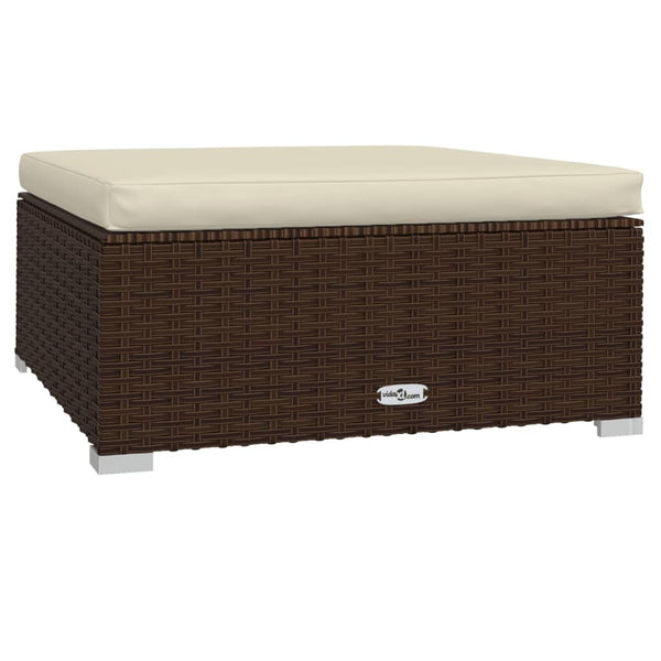 vidaXL Salon de jardin 6 pcs avec coussins résine tressée marron