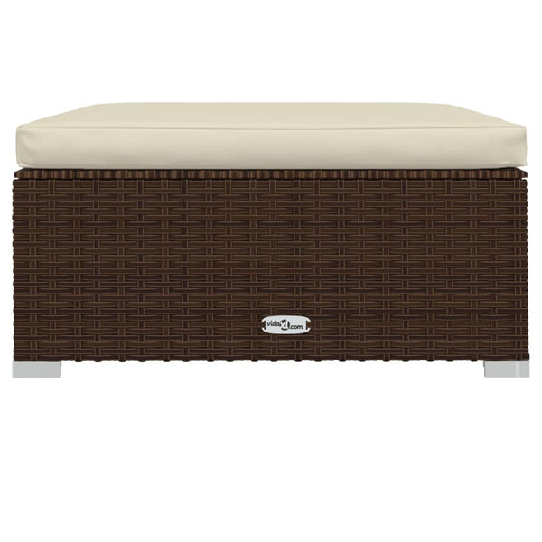 7-tlg. Garten-Lounge-Set mit Kissen Poly Rattan Braun