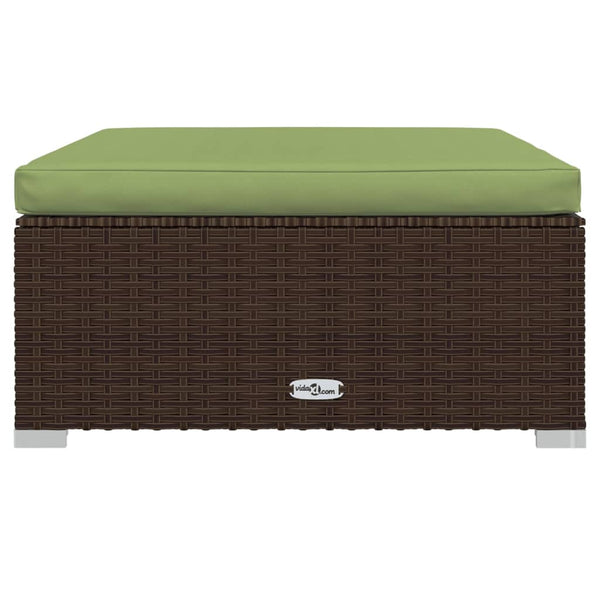 8-tlg. Garten-Lounge-Set mit Kissen Poly Rattan Braun