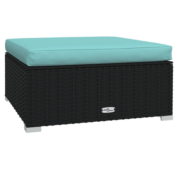 8-tlg. Garten-Lounge-Set mit Kissen Poly Rattan Schwarz