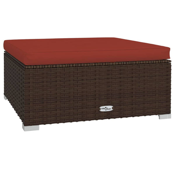 11-tlg. Garten-Lounge-Set mit Kissen Braun Poly Rattan