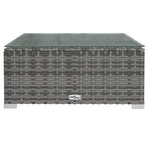 10-tlg. Garten-Lounge-Set mit Kissen Grau Poly Rattan