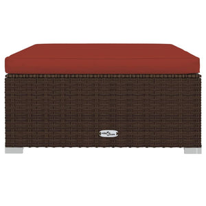 13-tlg. Garten-Lounge-Set mit Kissen Braun Poly Rattan