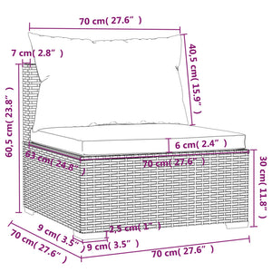 13-tlg. Garten-Lounge-Set mit Kissen Schwarz Poly Rattan