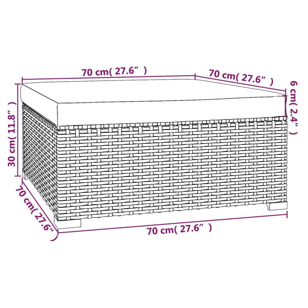 9-tlg. Garten-Lounge-Set mit Kissen Poly Rattan Braun