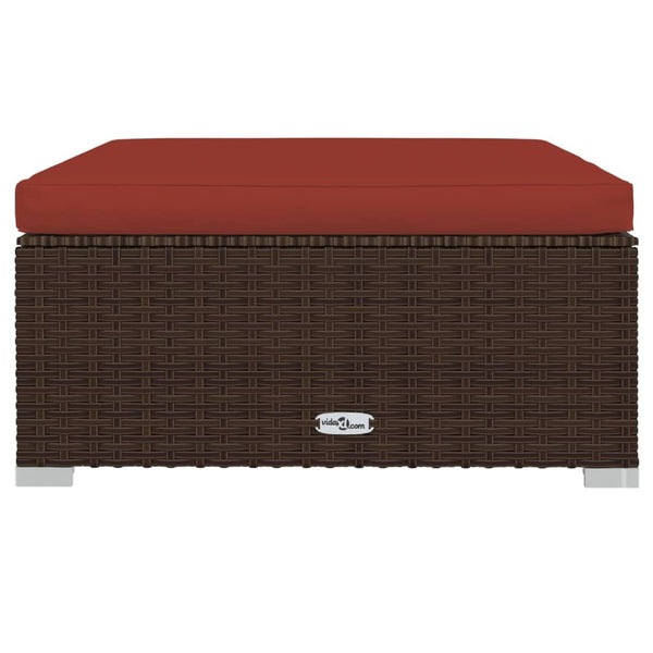 10-tlg. Garten-Lounge-Set mit Kissen Poly Rattan Braun