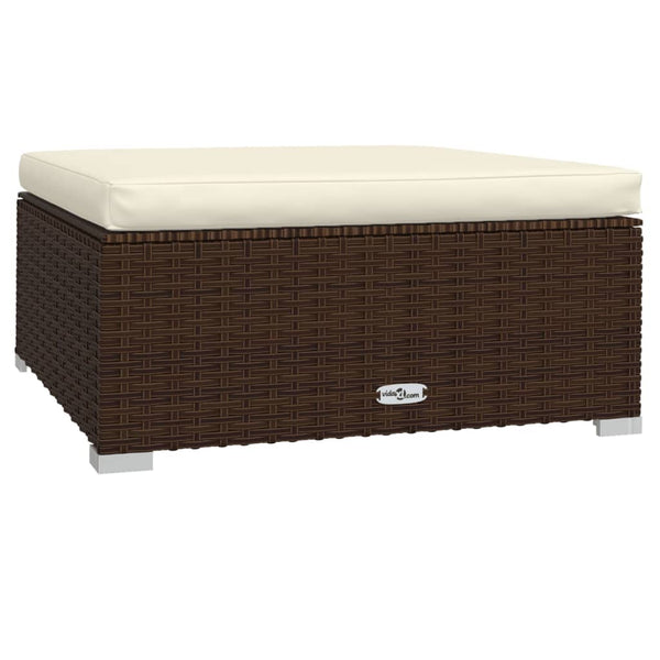 11-tlg. Garten-Lounge-Set mit Kissen Poly Rattan Braun