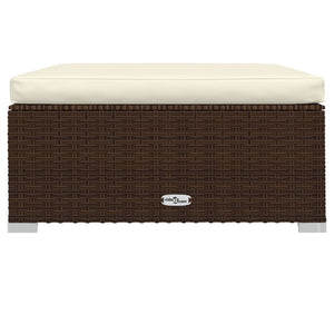 11-tlg. Garten-Lounge-Set mit Kissen Poly Rattan Braun