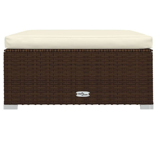 11-tlg. Garten-Lounge-Set mit Kissen Poly Rattan Braun