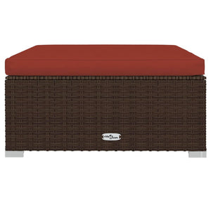 12-tlg. Garten-Lounge-Set mit Kissen Poly Rattan Braun