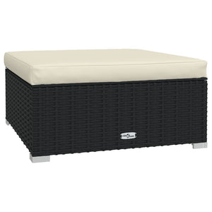 12-tlg. Garten-Lounge-Set mit Kissen Poly Rattan Schwarz