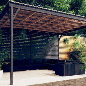 10-tlg. Garten-Lounge-Set mit Kissen Poly Rattan Schwarz
