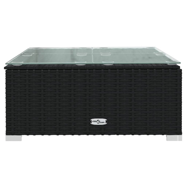 14-tlg. Garten-Lounge-Set mit Kissen Schwarz Poly Rattan