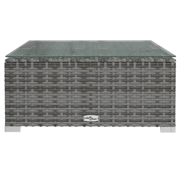 12-tlg. Garten-Lounge-Set mit Kissen Grau Poly Rattan