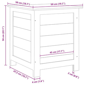 Outdoor-Kissenbox 50x50x56 cm Massivholz Tanne