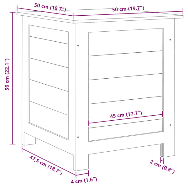 Outdoor-Kissenbox 50x50x56 cm Massivholz Tanne