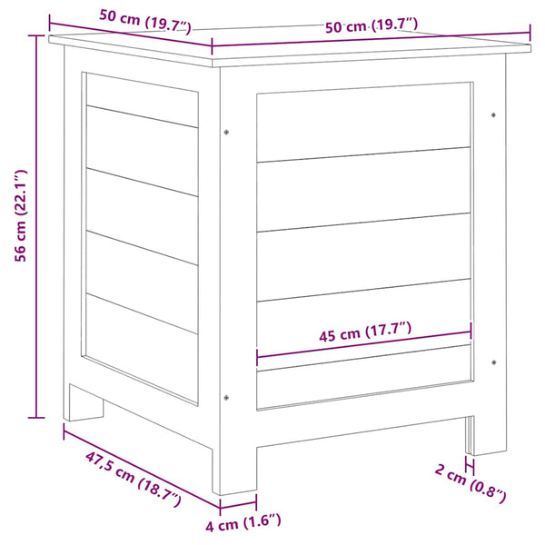 Outdoor-Kissenbox Anthrazit 50x50x56 cm Massivholz Tanne