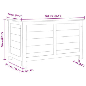 Outdoor-Kissenbox Braun 100x50x56 cm Massivholz Tanne