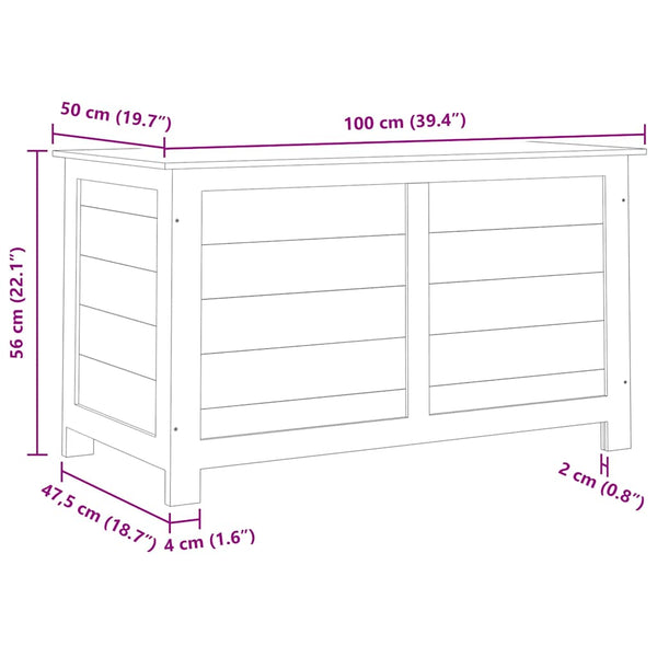 Outdoor-Kissenbox Braun 100x50x56 cm Massivholz Tanne