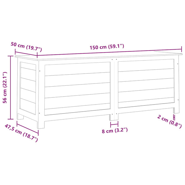 Outdoor-Kissenbox 150x50x56 cm Massivholz Tanne