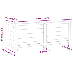 Outdoor-Kissenbox Braun 150x50x56 cm Massivholz Tanne