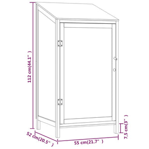 Geräteschuppen 55x52x112 cm Massivholz Tanne