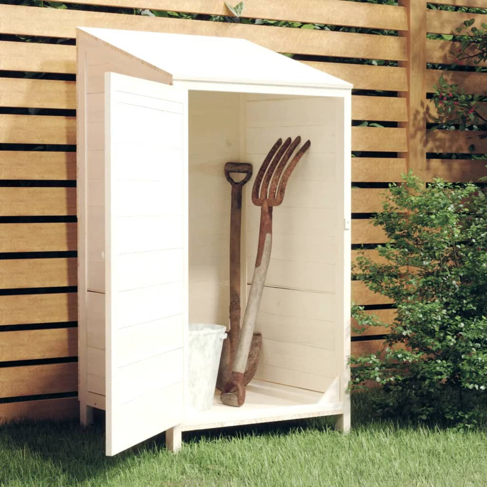 vidaXL Abri de jardin blanc 55x52x112 cm en sapin massif
