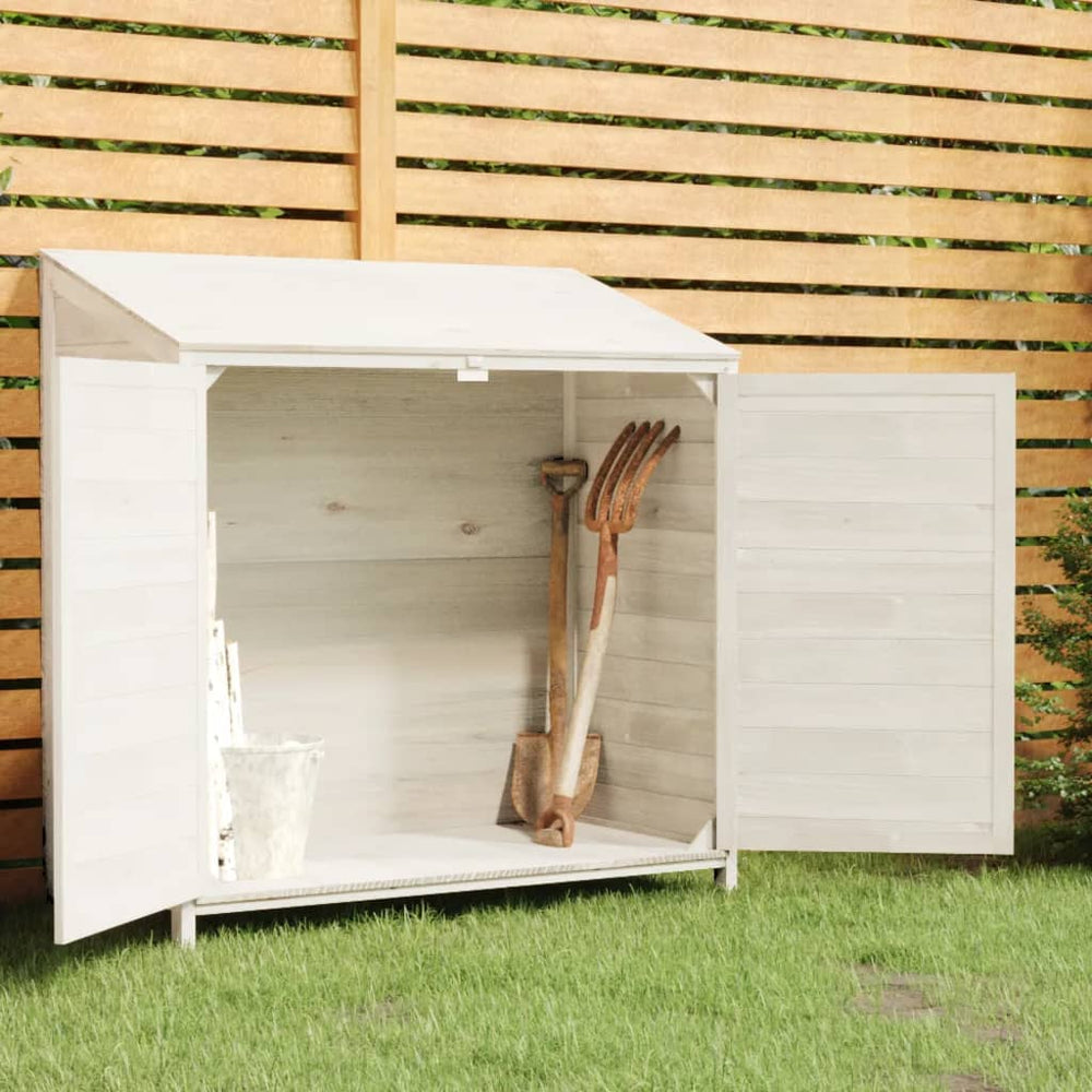 vidaXL Abri de jardin blanc 102x52x112 cm Bois de sapin massif