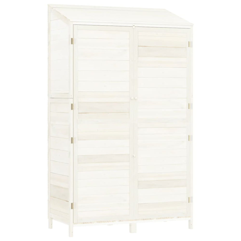vidaXL Abri de jardin Blanc 102x52x174,5 cm Bois de sapin massif
