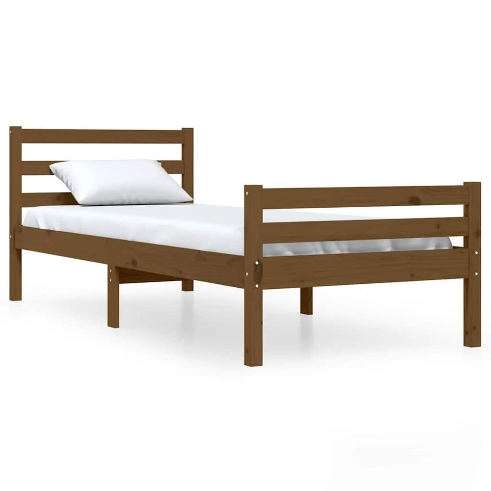 Massivholzbett 75x190 cm Honigbraun