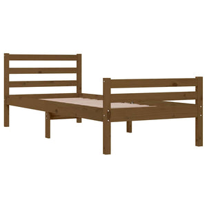 Massivholzbett 75x190 cm Honigbraun