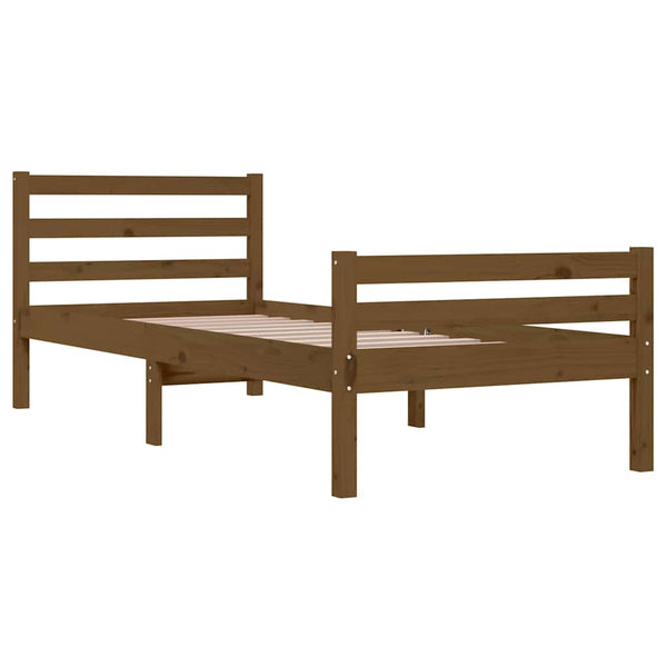 Massivholzbett 75x190 cm Honigbraun