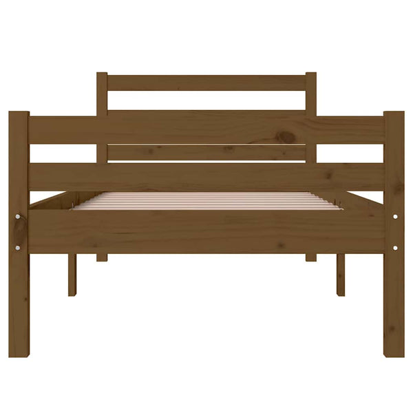 Massivholzbett 75x190 cm Honigbraun