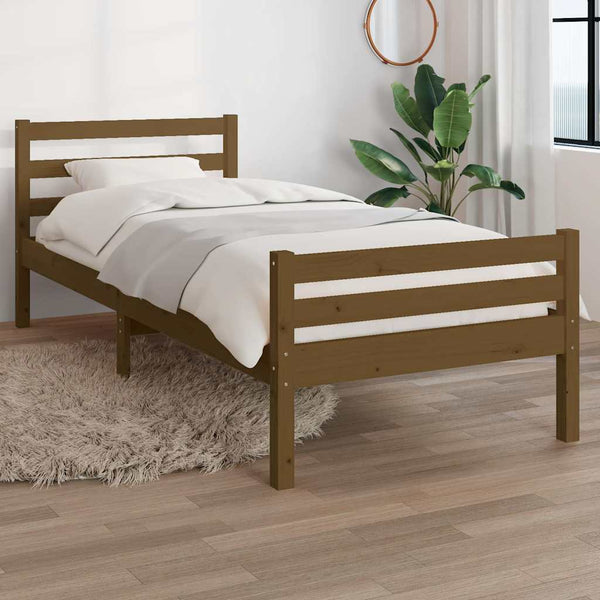 Massivholzbett 75x190 cm Honigbraun