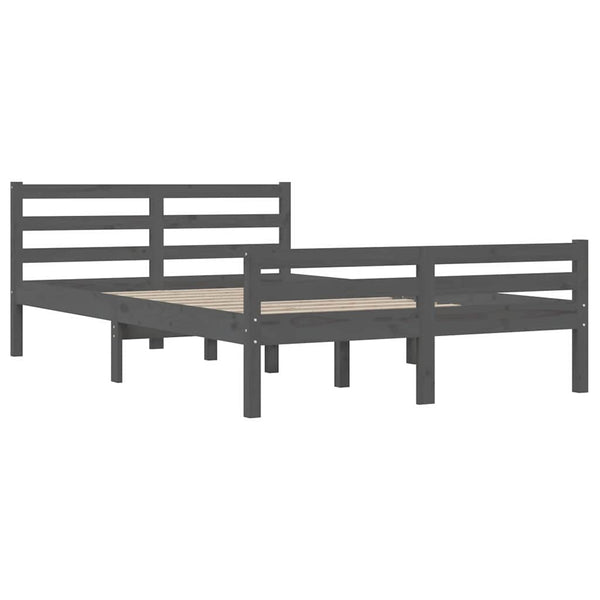 Massivholzbett Grau 150x200
