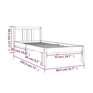 Massivholzbett 75x190 cm ohne Matratze