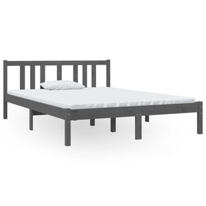 Massivholzbett Grau 135x190 cm