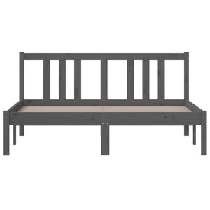 Massivholzbett Grau 135x190 cm